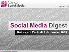 Social Media Digest : retour sur l’actualité de Janvier 2013 en images Social Media Digest : retour sur l’actualité de Janvier 2013 en images